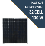Lexron Half Cut 100W Monokristal Güneş Paneli