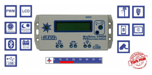 Dijital SeriDS Mini Solar-10ADS 1224V 10A