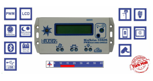 Dijital SeriDS Mini Solar-20ADS 1224V 20A
